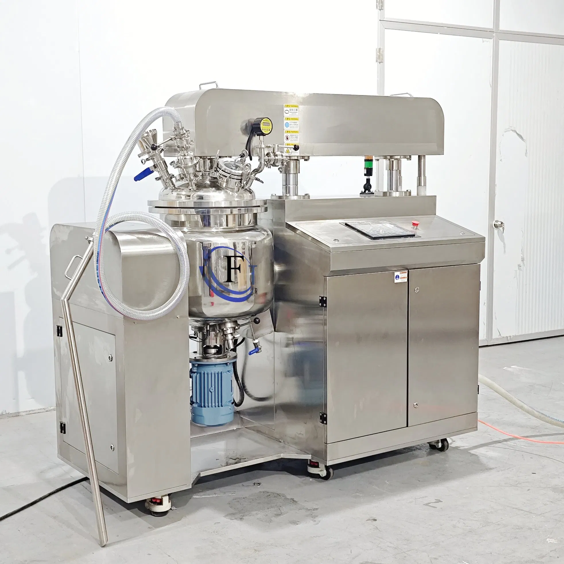 Misturador Emulsificante Cosmético Elétrico a Vapor com Tela Touch PLC 50-Liter Condicionador Homogeneizador Emulsificador a Vácuo