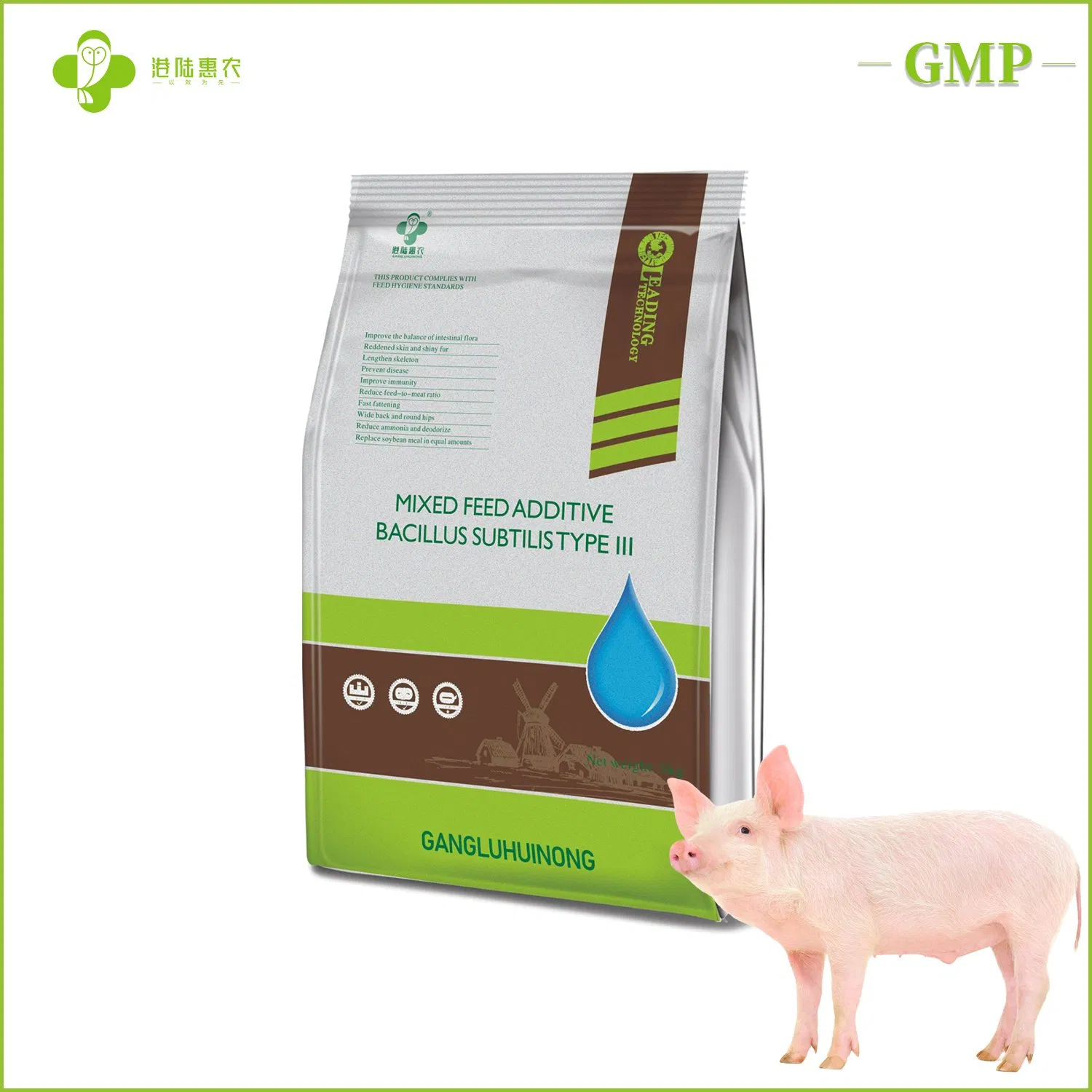 Novo Material Alimentar Grau de Bacillus Subtilis Proteína Animal Metionina Vitamina C Aminoácido Premix Aditivos Alimentares Substituto para Farelo de Soja para Engorda de Porcos