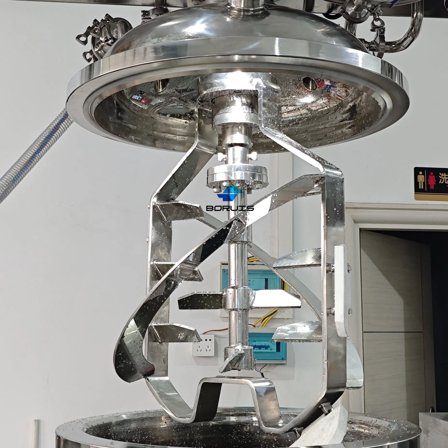 Misturador de Emulsificador de Loção Cosmética Automático de Vácuo Máquina de Emulsificação Homogeneizadora de Creme Emulsificador Homogeneizador a Vácuo