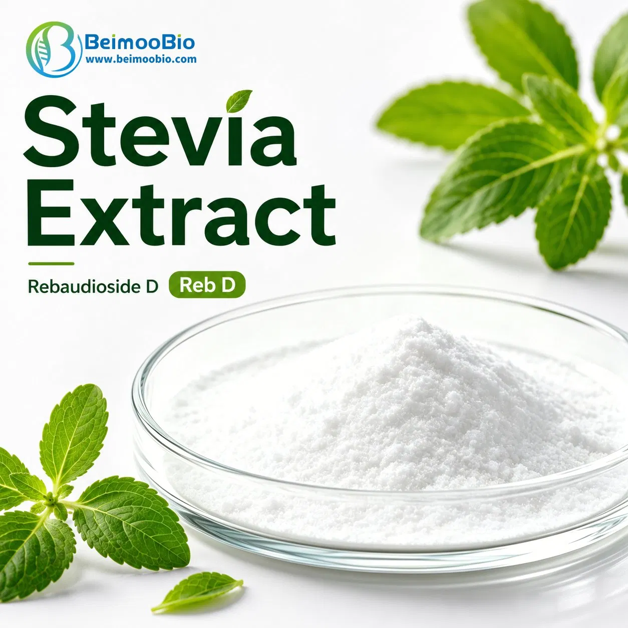 Fabricante Fornecimento Enzimático Reb D Glicosídeo de Estéviol CAS 63279-13-0 Adoçante de Alta Intensidade para Rotulagem Privada Formulação de Alimentos Sem Açúcar