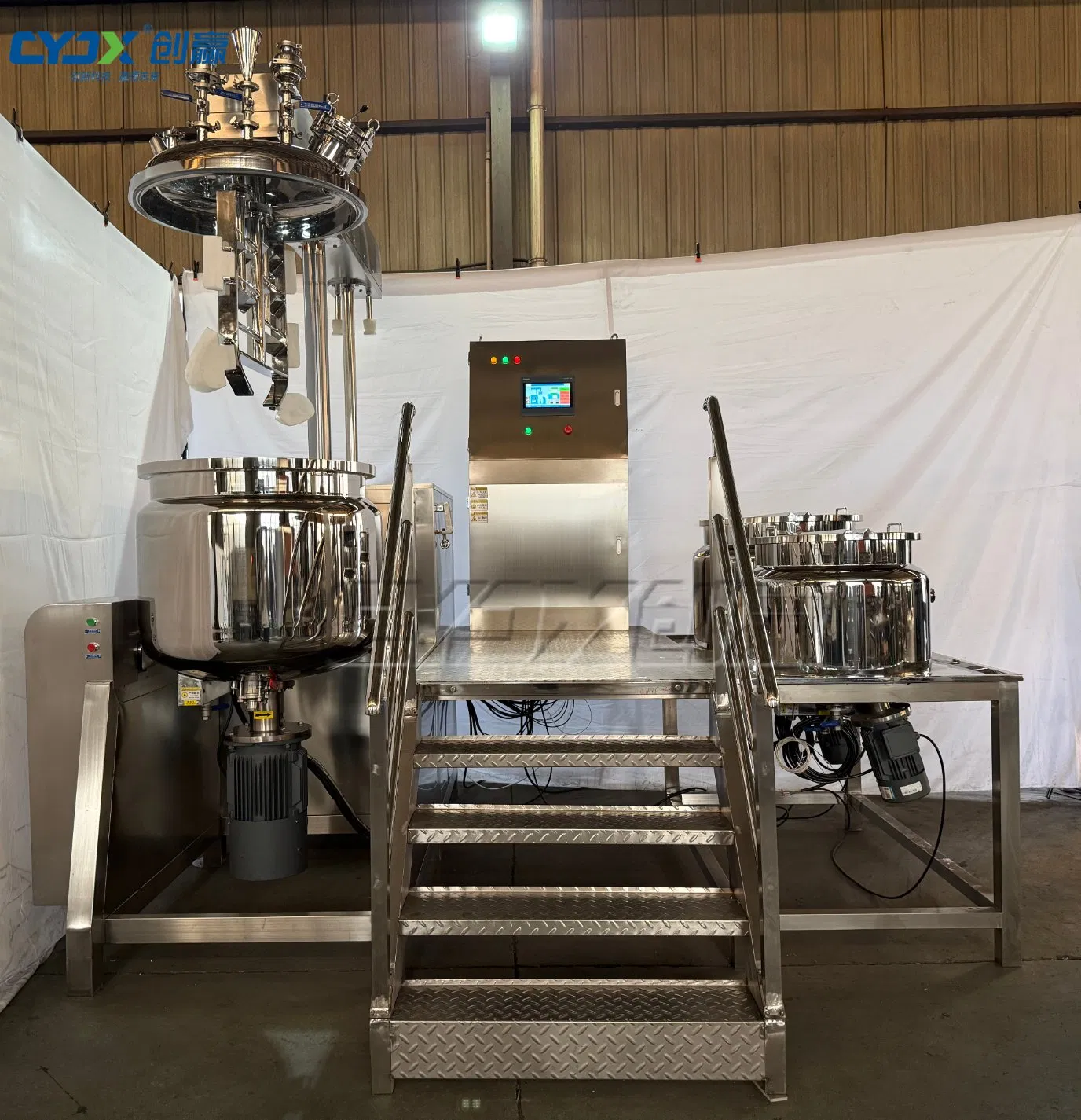 Tanque de Mistura Elétrico de Aço Inoxidável 316 Máquina Emulsificadora a Vácuo para Cosméticos