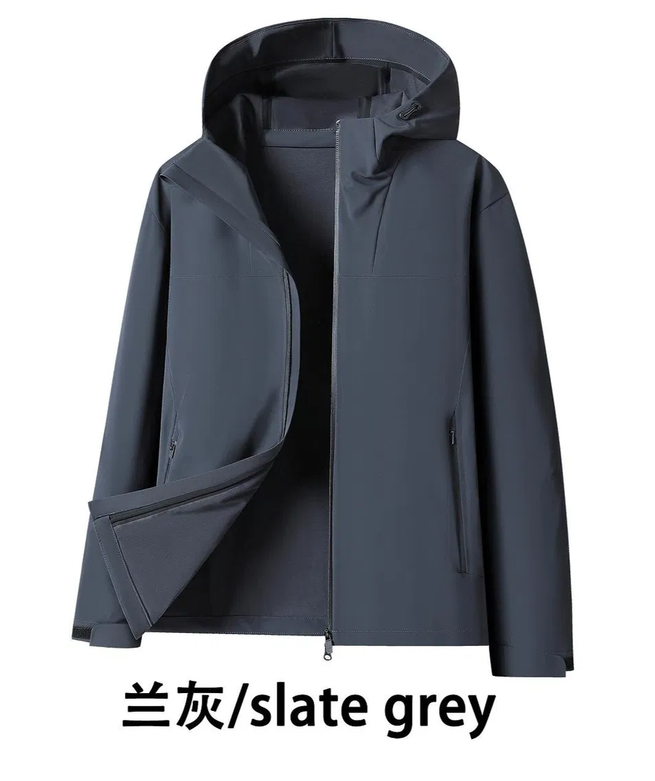 70d 3-Layer Composite Bonded Waterproof Breathable Taped Seam Softshell Hooded Jacket Detail 1