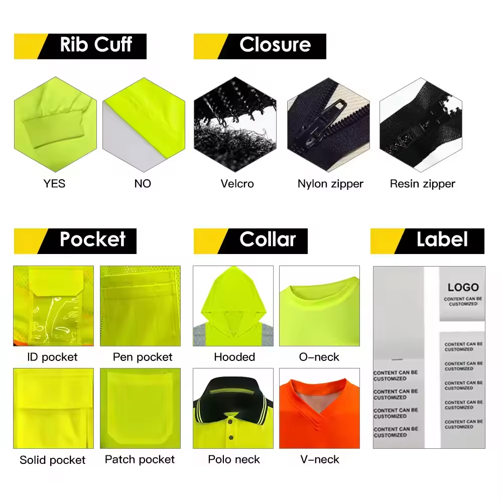 Custom Hi Vis Dry Fit Shirt Construction Quick Dry Long Sleeve Safety Reflective Shirt With Hoodie