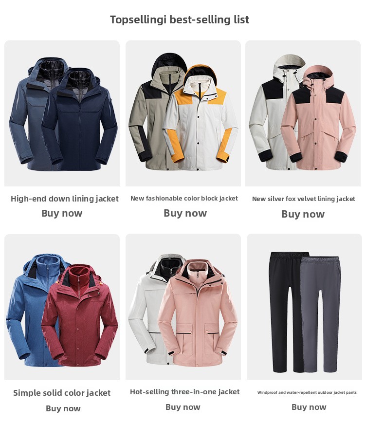 A612 Unisex 3-in-1 Outdoor Workwear Jacket Waterproof Thermal Coat with Thickened Fleece Customizable Logo Winter XL Size