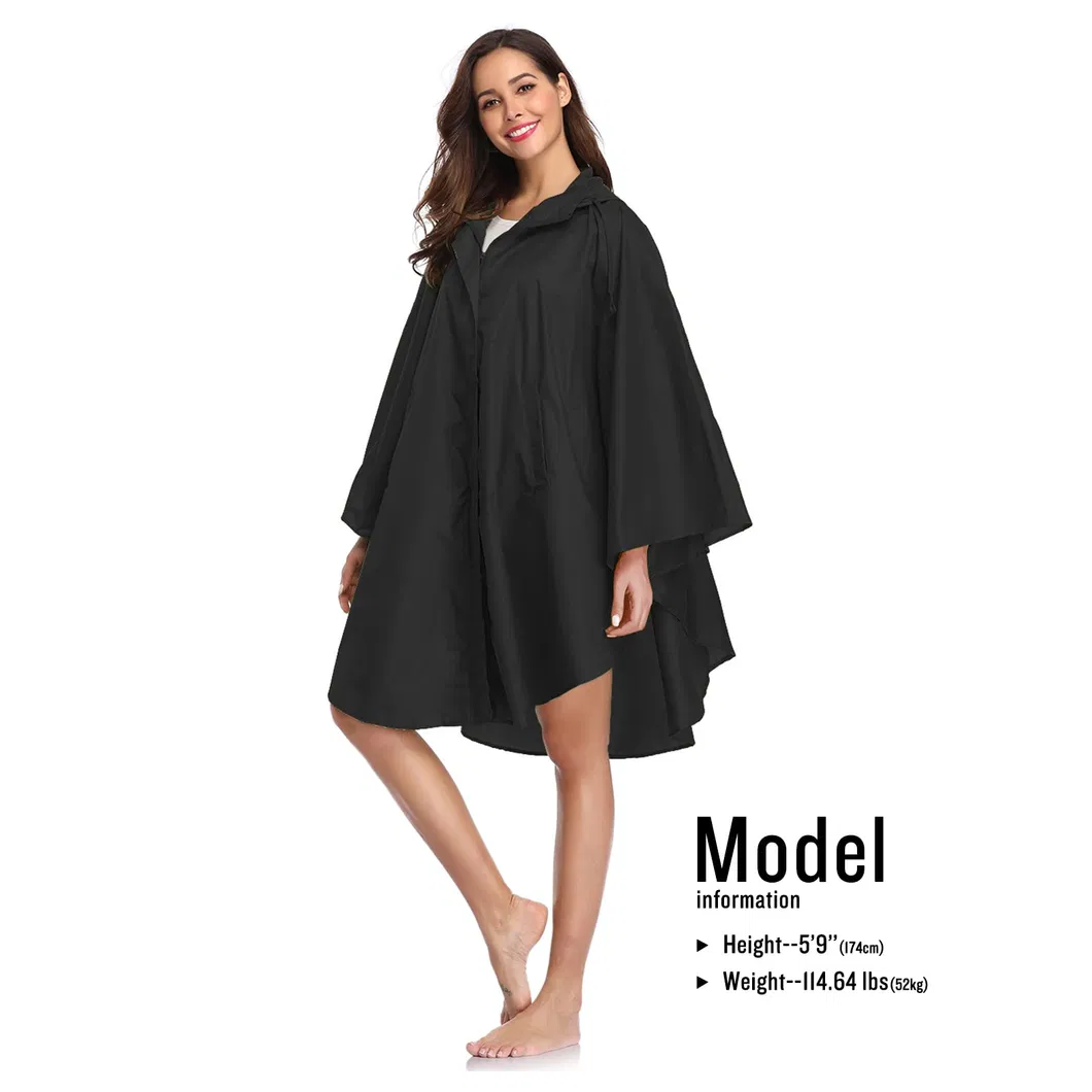 Waterproof Adults with Pockets Rain Poncho Cape