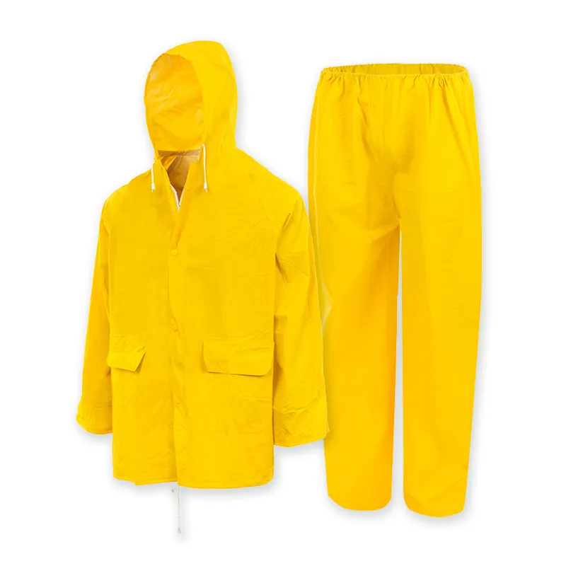 PU Polyester Rain Jacket Bib Pants Waterproof Workwear Suit Clothing Rain Gear