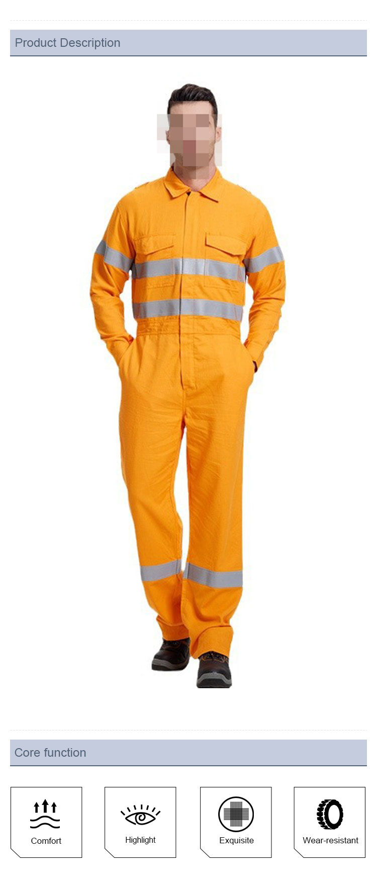 Reflective Flame-Retardant Anti-Static Miner Coverall Detail 1
