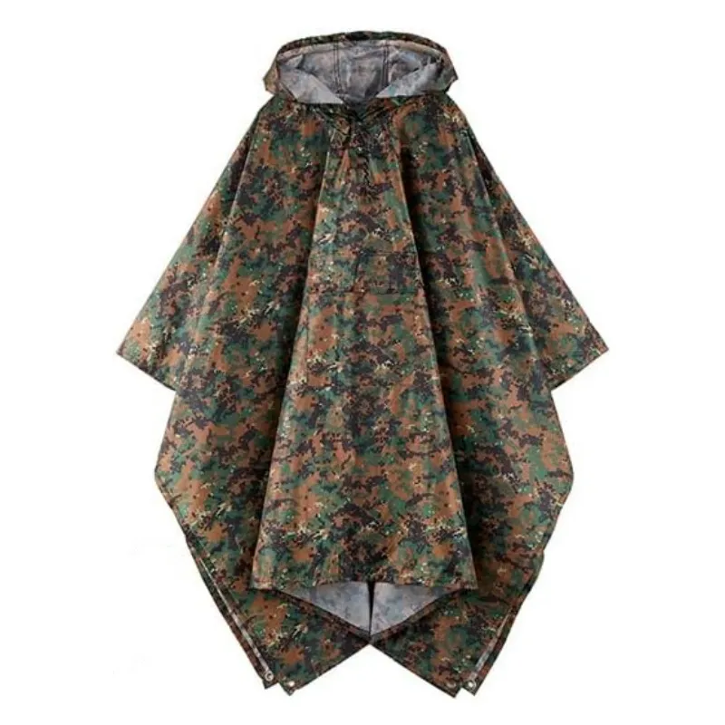 Breathable Outings Rain Poncho Waterproof Lightweight Non-Disposable Hi-Vis Rain Cape