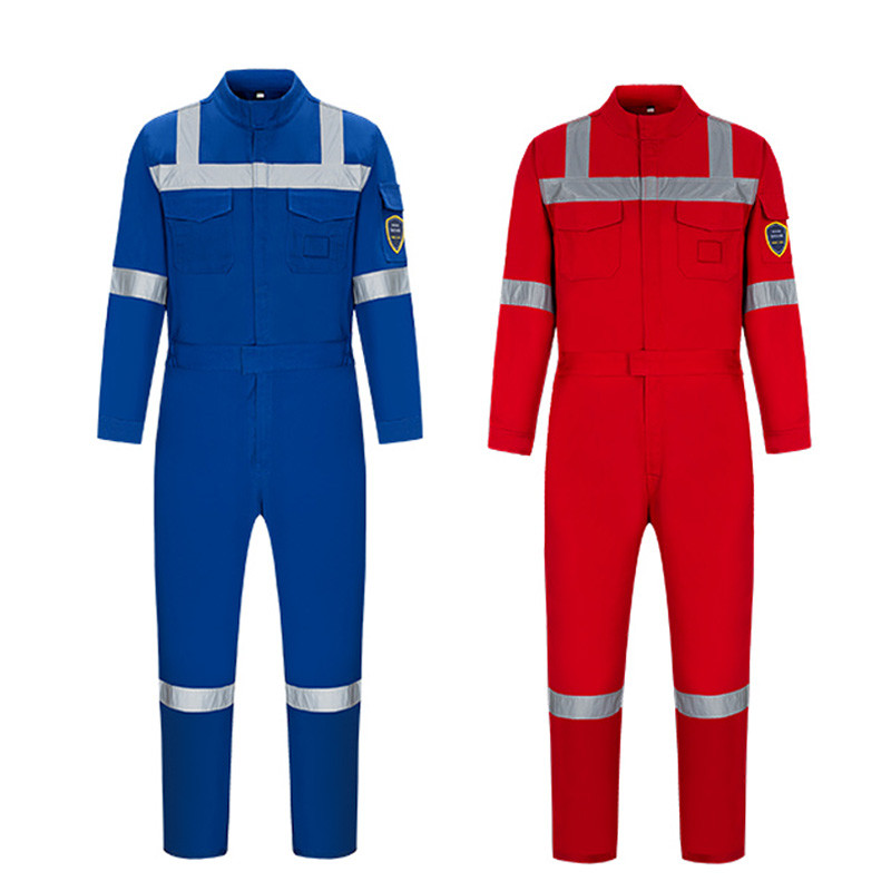 280GSM 100% Cotton Oil Gas Field Fire Retardant Working Coverall for Plant Welding Chemical Reflective Flame Resistance Coverall