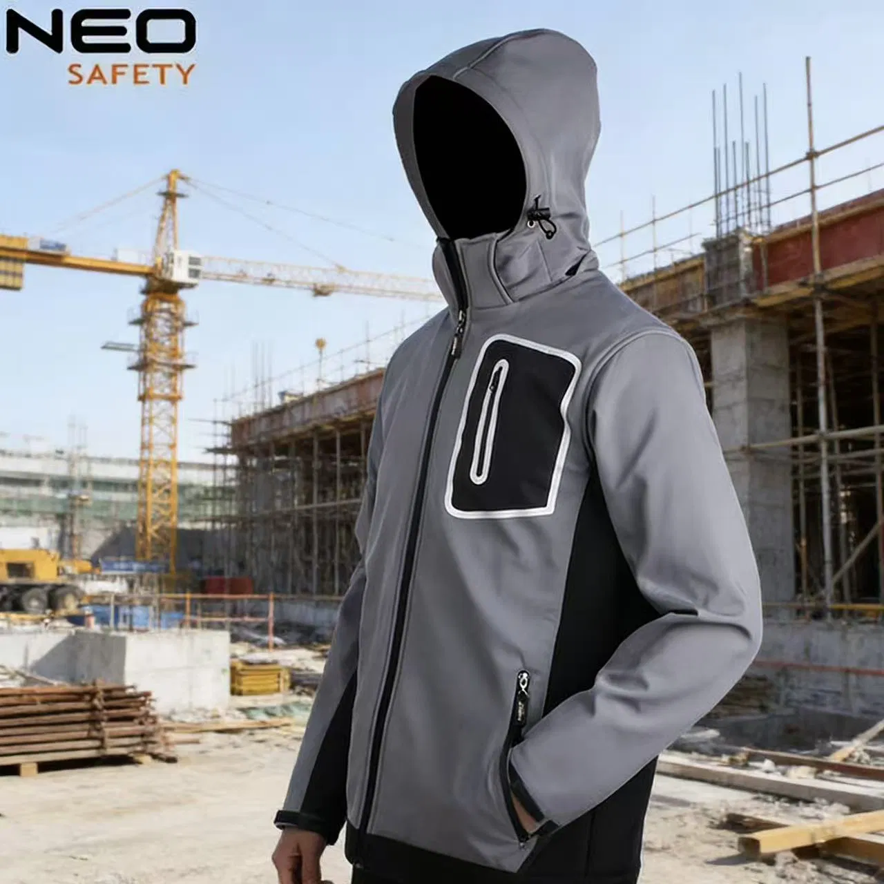 Neo Safety Men's Three Layers Softshell Jacket Breathable Lightweight Windproof