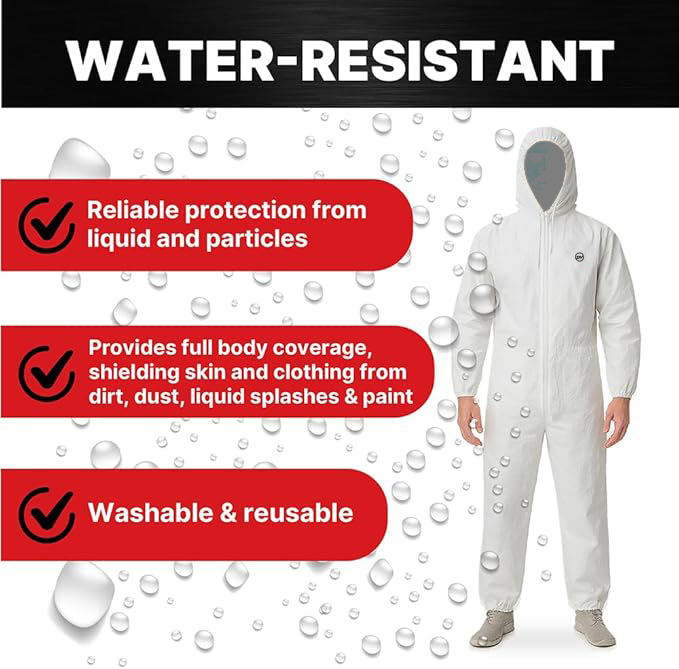 New Industrial Spray Painting Work Coverall Suit High Quality Waterproof Breathable Polyester Reusable Washable Lint Plus Size