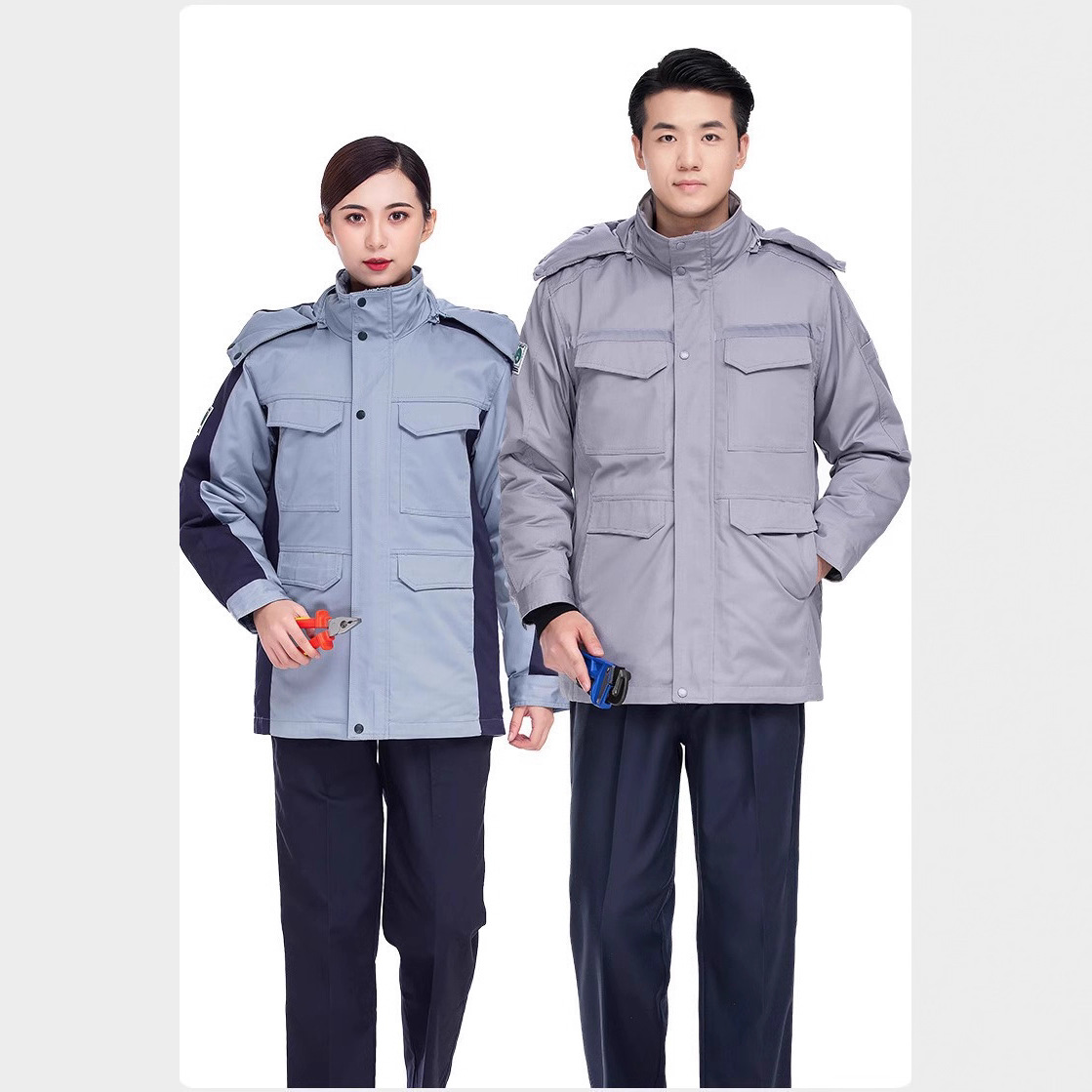 Winter Hi Visibility CE Certified Workwear Jacket for Electricians Thickened Anti-Static Cotton Coat Labor Protection Cold