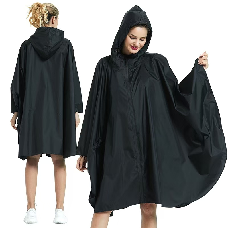 Stylish Durable Waterproof Ladies Raincoat Poncho Eco-Friendly Cycling Packable Rain Cape