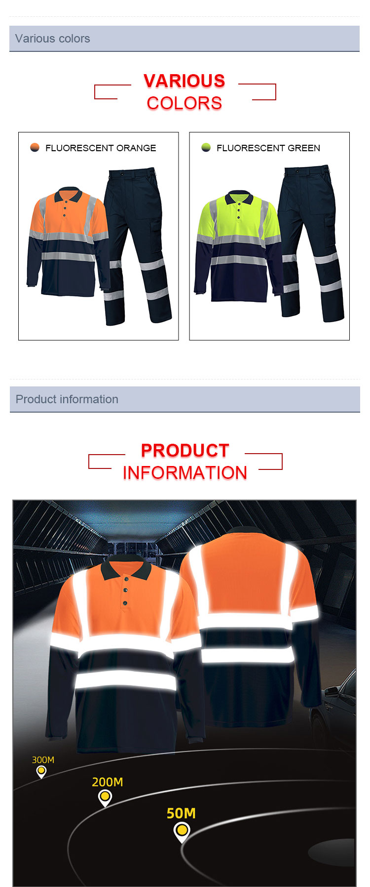 High-reflective Safety Brushed Canvas Bib POLO Overalls Set