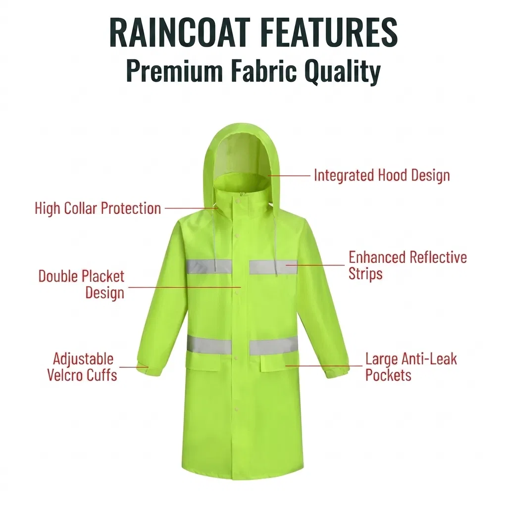 Reflective Strip Raincoat Detail 1