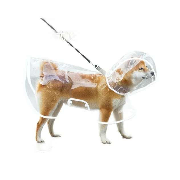PVC Functional Stylish Adjustable Hood Waterproof Dogs Poncho Raincoat Rain Cape