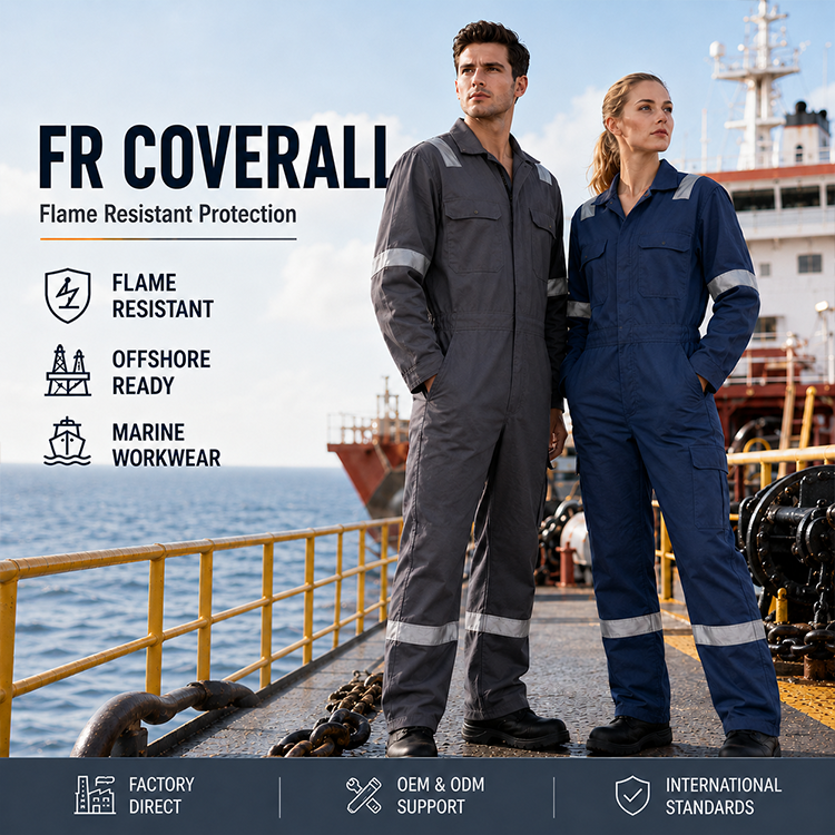 Custom Fireproof Cotton Mining Oil Gas Hi Vis Reflective Safety Twill Overall Worker Work Workwear Flame Retardant FR Coveralls