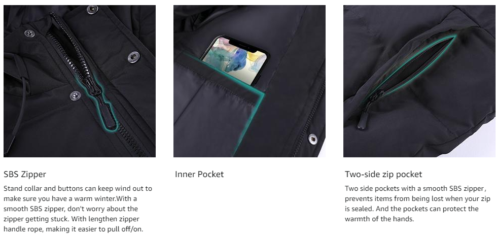 Men's Puffer Jacket with Hooded Parkas Thicken Padded Jacket Windproof Outdoor for Winter Coat