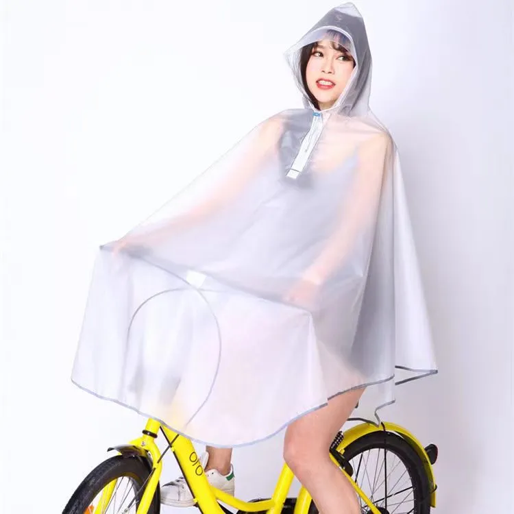 Bike Bicycle Biker Foldable Fashion Black EVA Raincoat Poncho Waterproof Rain Cape