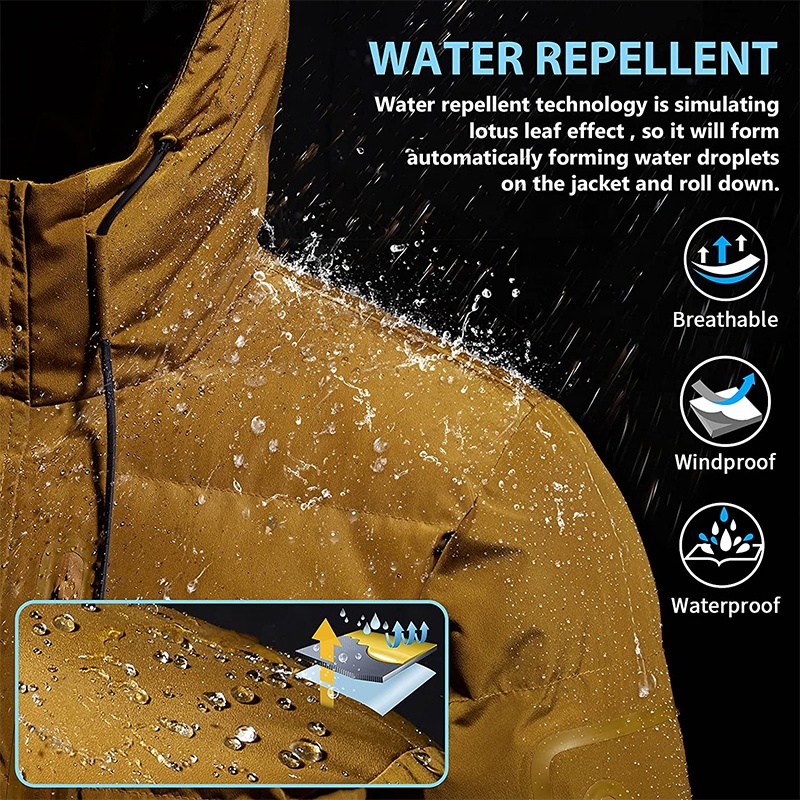 Men's Puffer Jacket with Hooded Parkas Thicken Padded Jacket Windproof Outdoor for Winter Coat