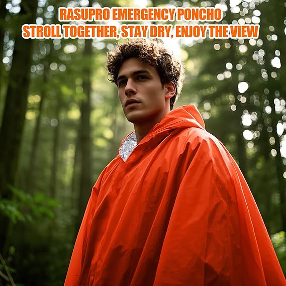 Firstime Orange Thermal Bivvy Mylar Emergency Raincoat Include Stuff Sack With Survival Whistle For Camping Or Hiking