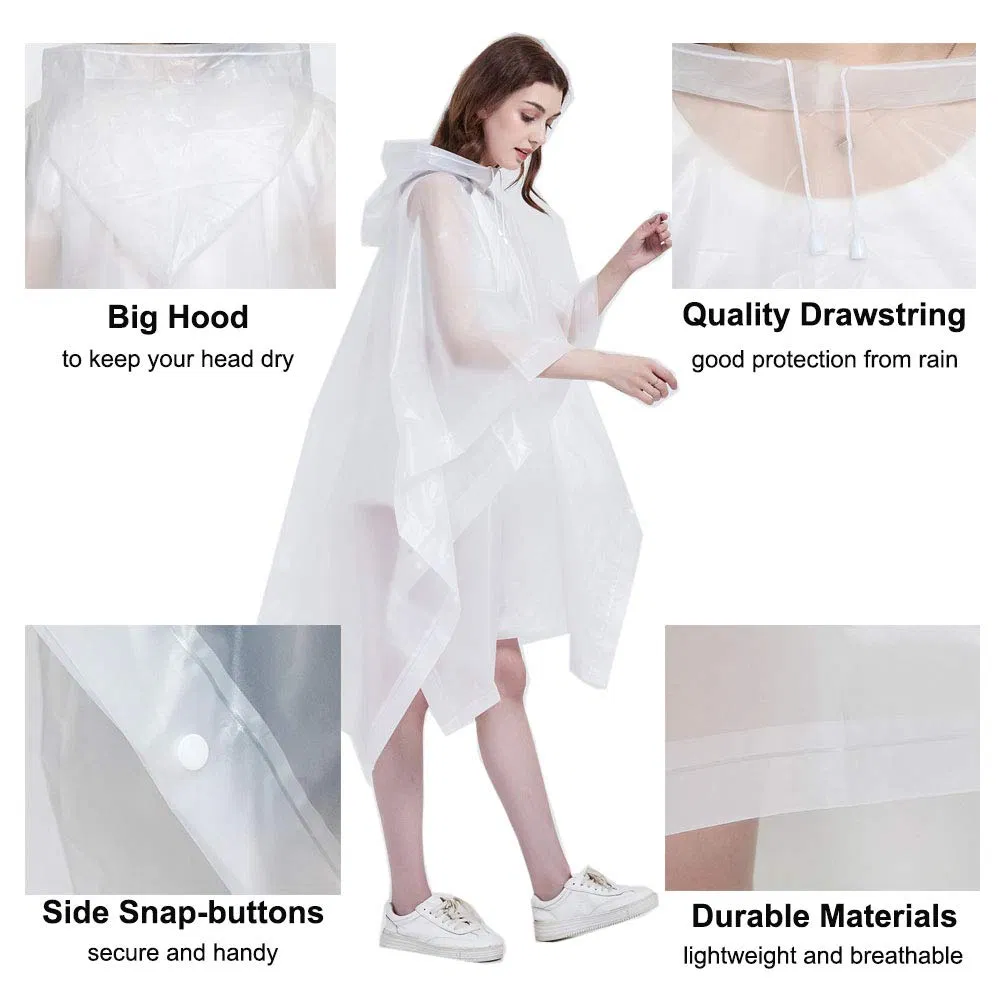 Outdoor Waterproof Pink Durable EVA Poncho Raincoat Rain Cape