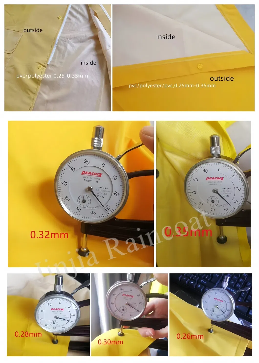 Custom Fire Retardant Flame Resistant PVC Waterproof Raincoat Heavy Duty Rain Gear