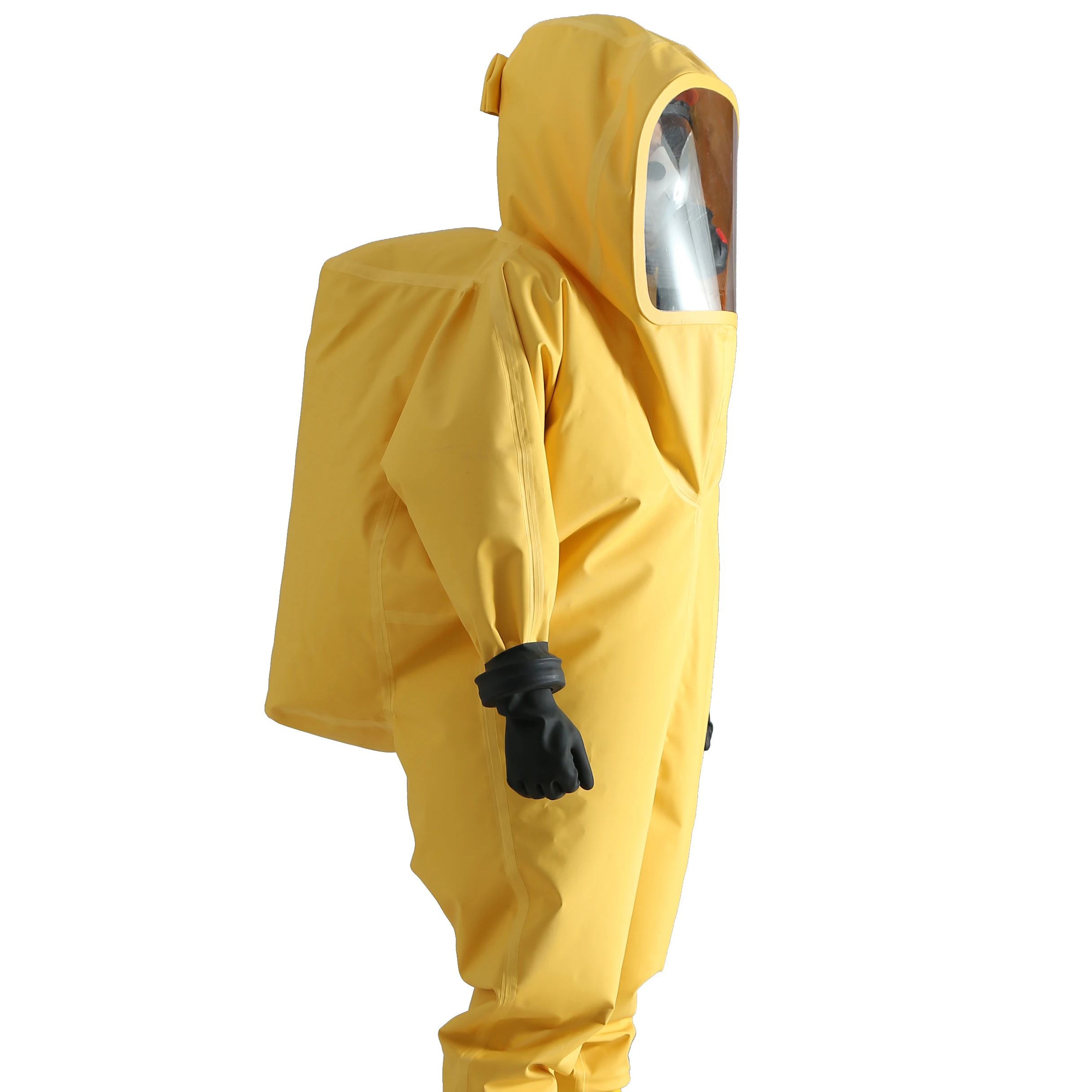 Gas Tight Chemical Protection Safety Hazmat Heavy PVC Suit