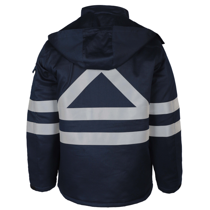 Flame Retardant High Visibility Work Jacket Combining Thermal Insulation and Certified Fire protection for Outdoor Workers