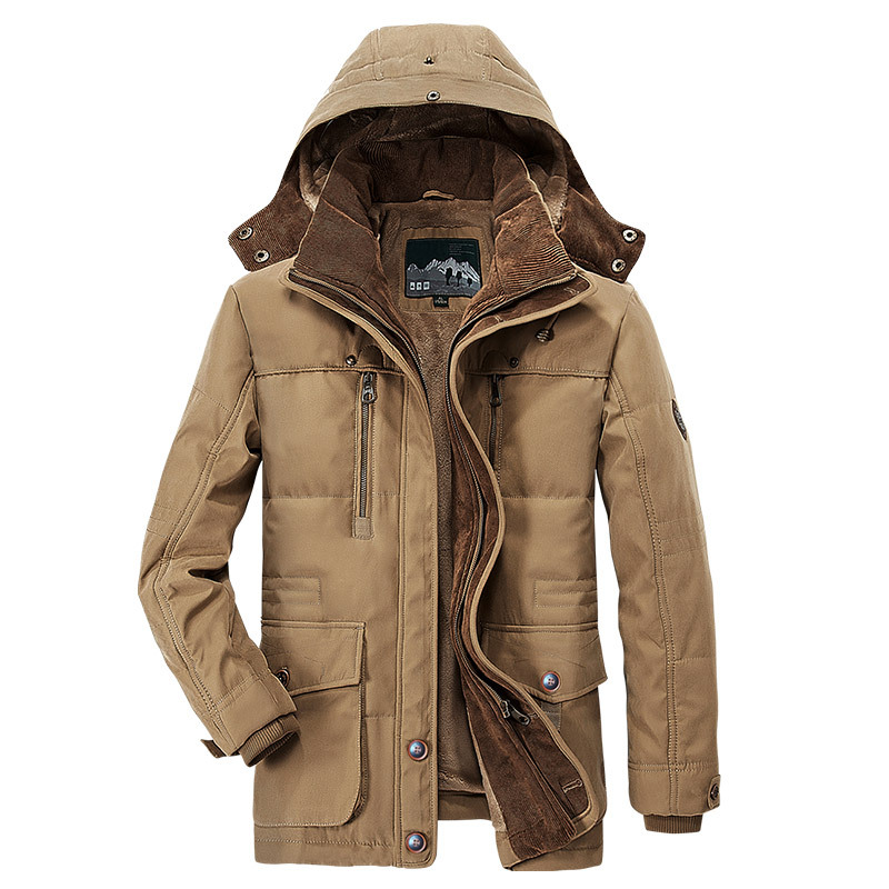 Windbreaker Thick Parka Coats Winter Warm Jacket Outdoor Super Heavy Hooded Outwear Plus Size Men's Jacket