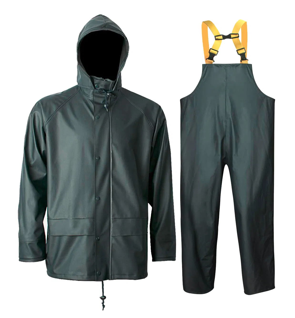 PU Polyester Rain Jacket Bib Pants Waterproof Workwear Suit Clothing Rain Gear