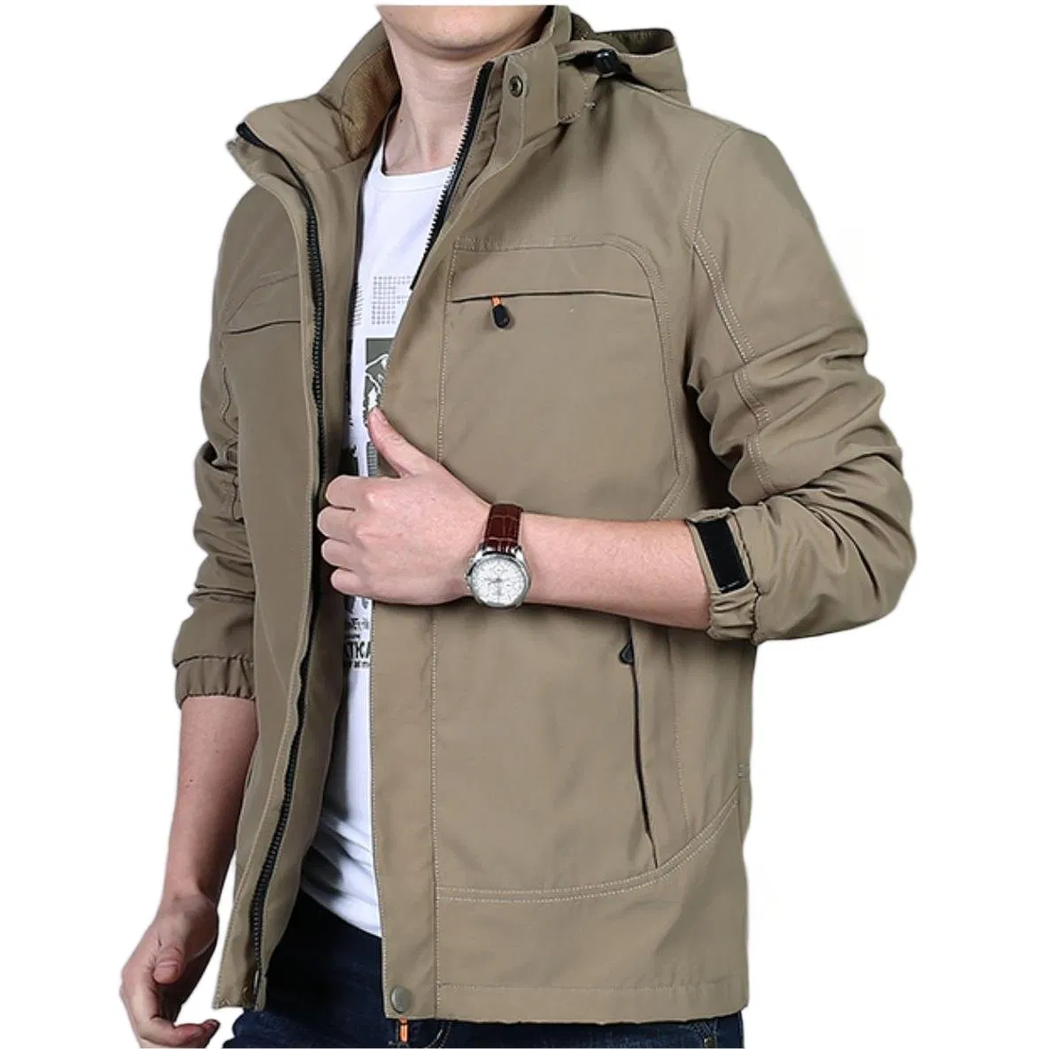 Conmr Men's Nylon Softshell Jacket Breathable Lightweight Windproof