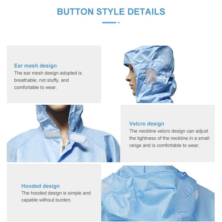 Antistatic ESD Coverall Detail 7