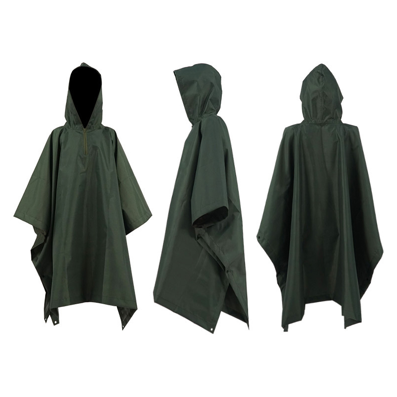 Manufacturer Custom Waterproof Tactical Raincoats Impermeable Camouflage Adult Rain Poncho for Outdoor Hunting Rainwear