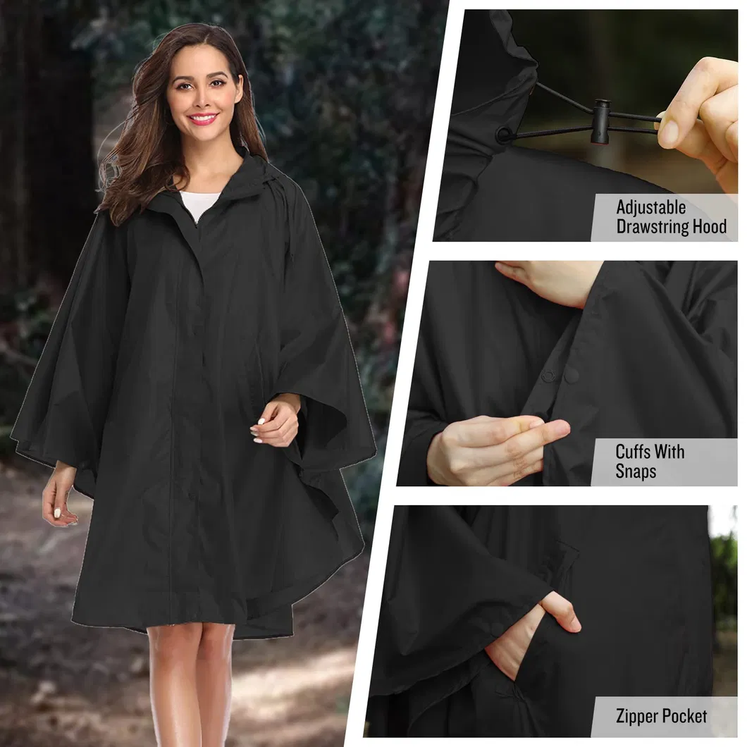 Fashion Women Rain Poncho Waterproof Cape