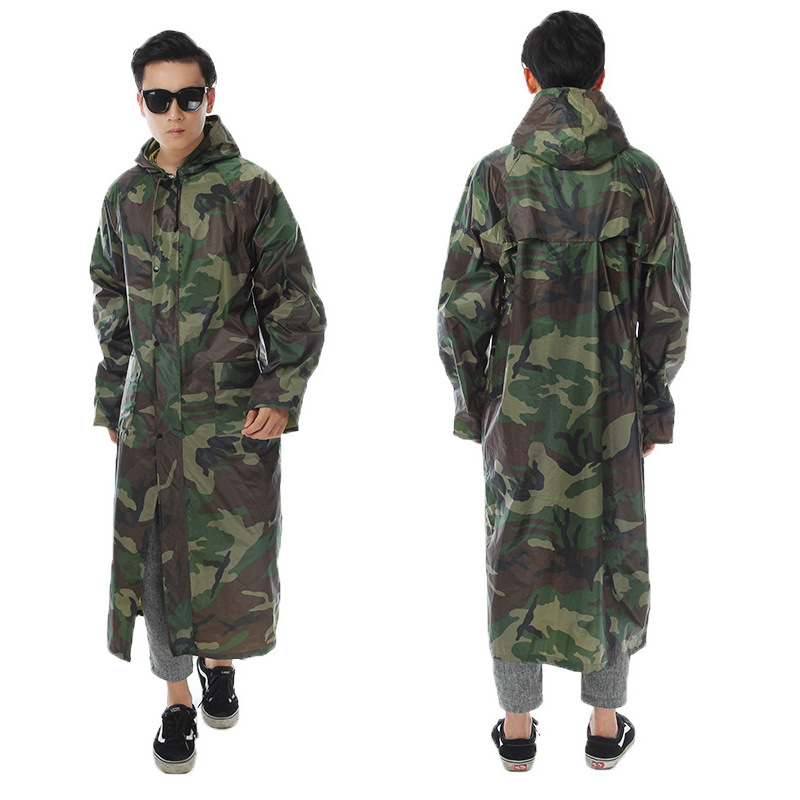 Tactical Rain Poncho Raincoat Camouflage Raincoat Zipper One-piece Raincoat With Sleeves Hunting Rainwear Custom logo