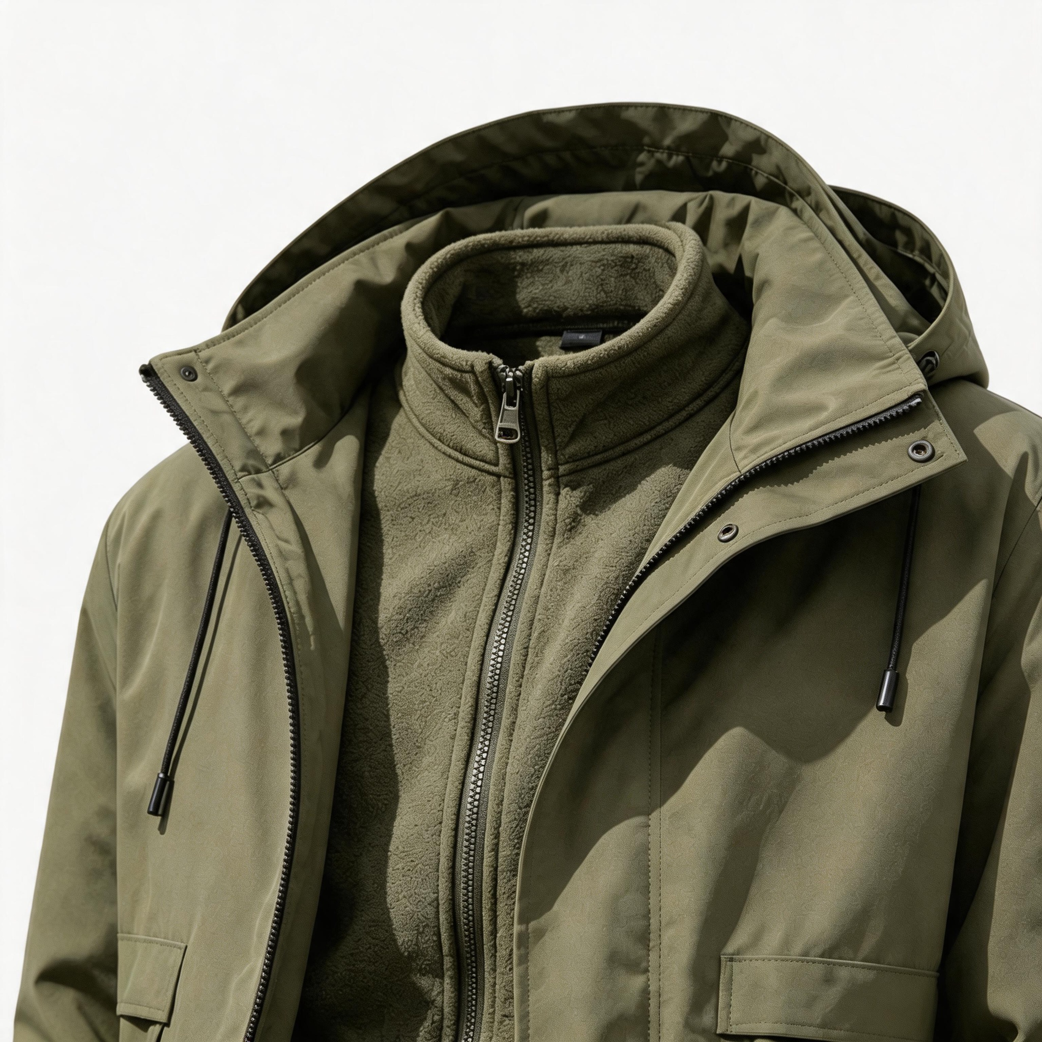 Men's Loose Fit Quilted Parka Thick Windproof Insulated Jacket for Cold Weather Daily Outdoor Wear