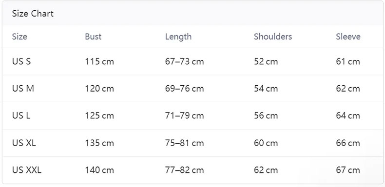 Size Chart