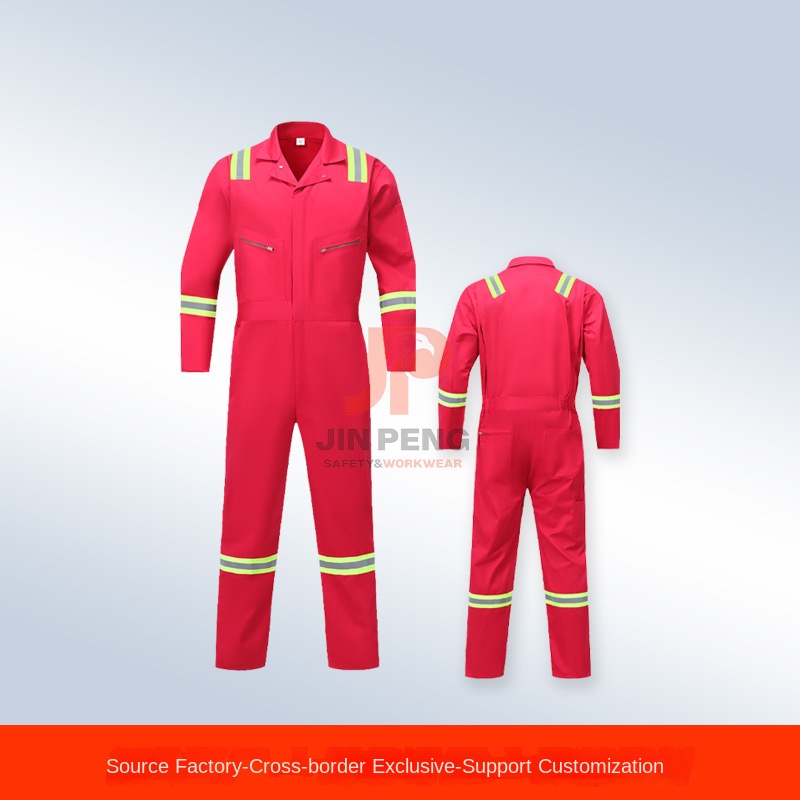 Customized Anti-Static Flame Retardant Cotton Coveralls Safety Clothing for Shipyard Sea Staff Foreign Trade Cross-Border Export