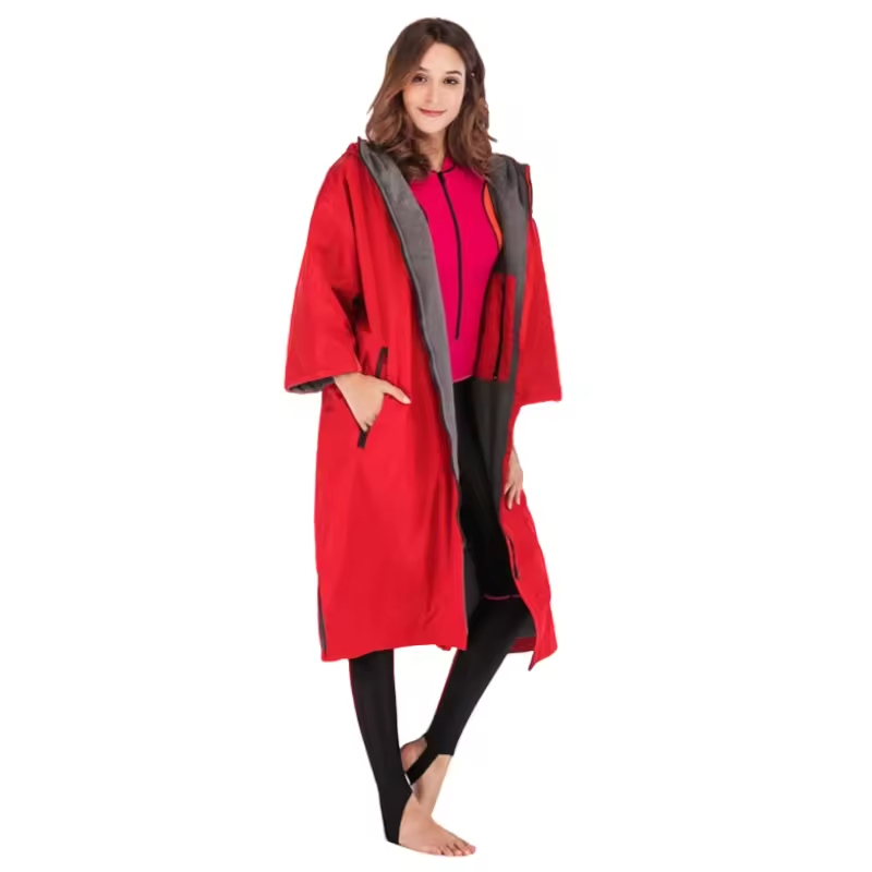 Quick Dry Surf Poncho Parka Warm Oversized Oxford Nylon Windproof Hood Waterproof Changing Robe for Sports All Seasons