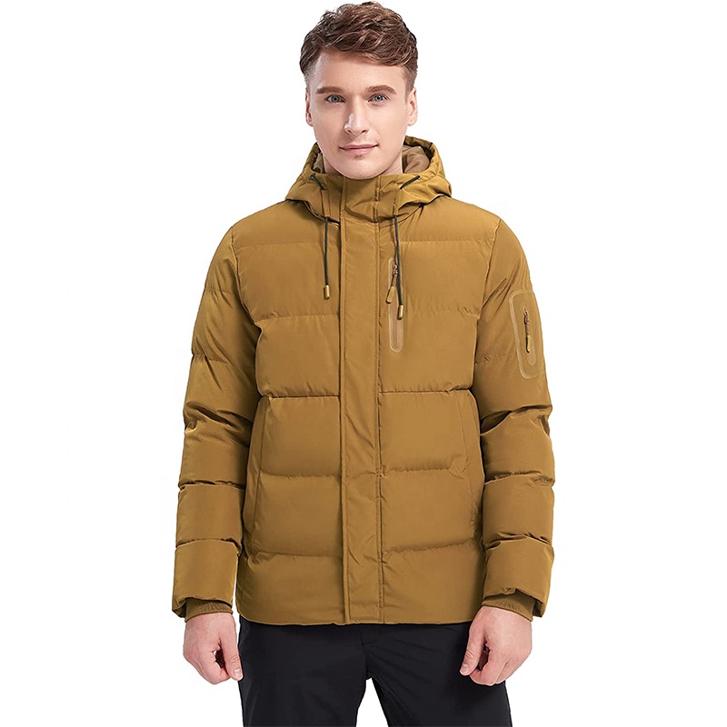Men's Puffer Jacket with Hooded Parkas Thicken Padded Jacket Windproof Outdoor for Winter Coat