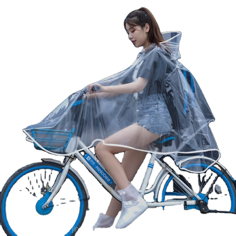 Bike Bicycle Biker Foldable Fashion Black EVA Raincoat Poncho Waterproof Rain Cape