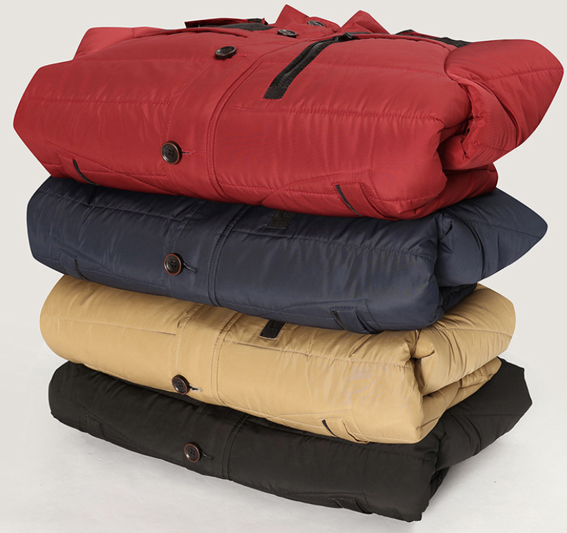 Men's Winter down Jacket New Hooded Plush Parka with Windbreak and Waterproof Coating for Windy Weather
