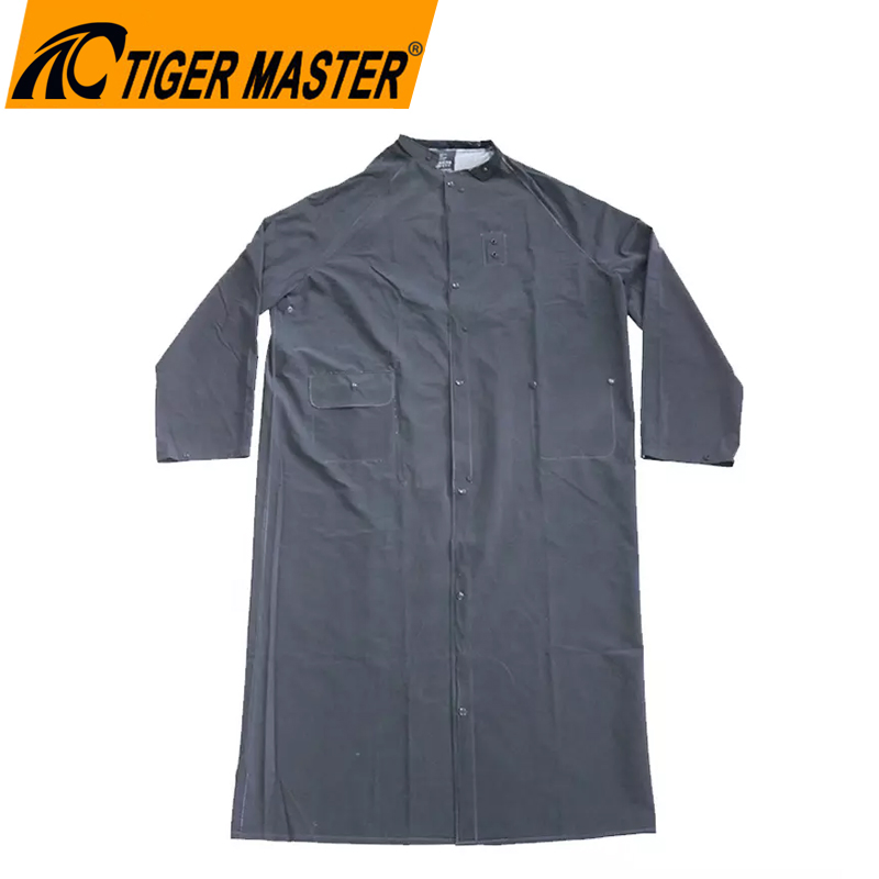 Navy Blue Custom Logo One Piece Flame Retardant Waterproof Horse Riding Long Adult PVC Raincoats for Men