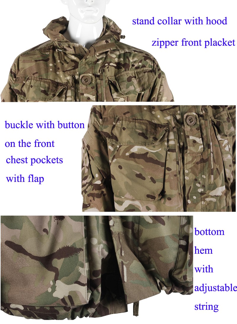 British Style Tactical MTP Multi Camo Field Parka Jacket Detail 3