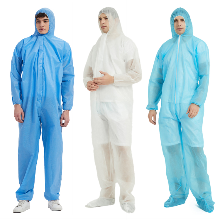 Men's Work Coveralls Low Price Disposable White PP Protective Clothing Breathable and Water Proof Coverall