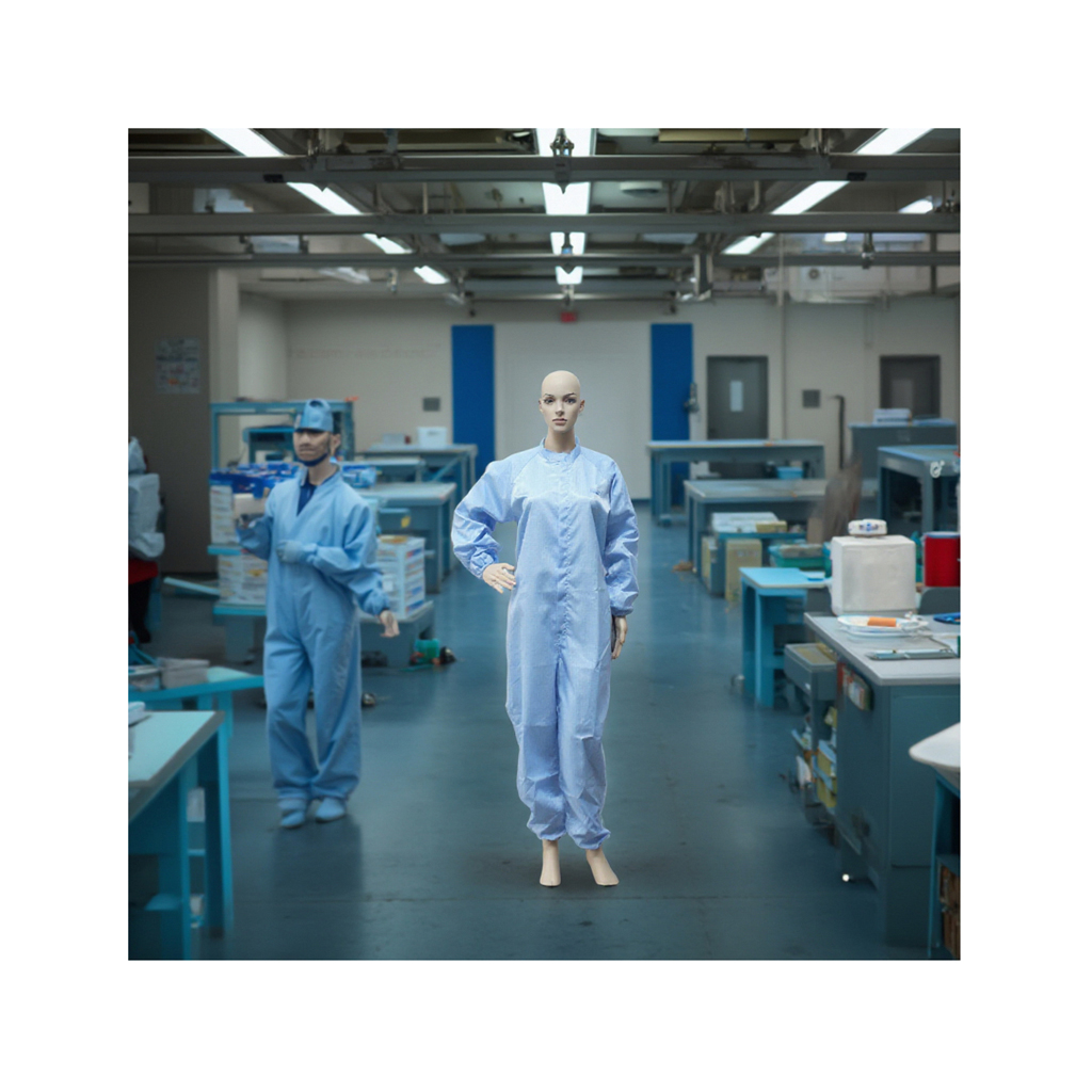 Reusable Washable Dust Free 98% Polyester 2% Conductive Fibre Umpsuit ESD Overcoat Antistatic Coverall ESD Coverall