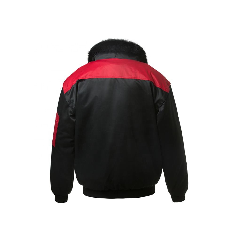 Winter Men Cotton Workwear Removable Long Sleeves Fleece Collar Insulated Pilot Jacket Fleece Outdoor Safety Jacket