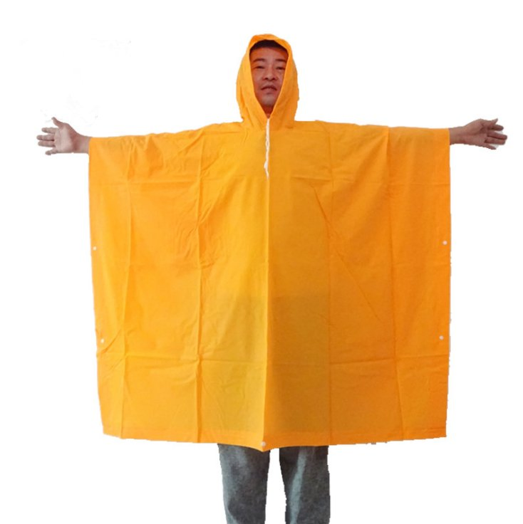 Customized Reusable Emergency Vinyl Raincoat Poncho Foldable Waterproof Plastic PVC Rain Cape