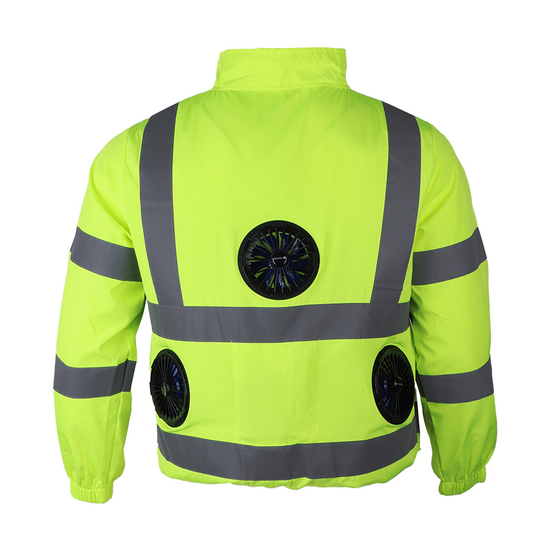 3 Fans Hi Vis Air Conditioned Fan Cooling Jacket Electric Smart 5V Rechargeable Battery Work Jacket